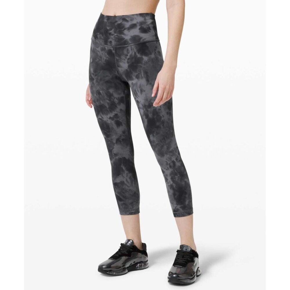 Lululemon Align Crop 21" Diamond Dye Grey High-Rise Leggings Womens Size 2